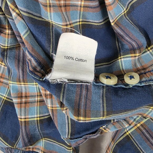 J Crew Shirt Mens L Blue Gray Check Button Down 2-Ply 100% Cotton - Picture 9 of 10